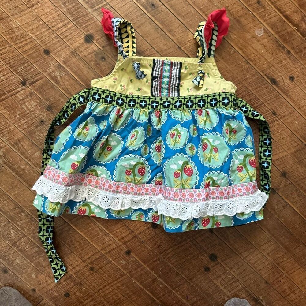 Matilda Jane size 2 ruffled strawberry boho floral dress